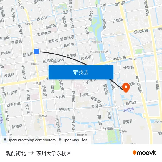 观前街北 to 苏州大学东校区 map