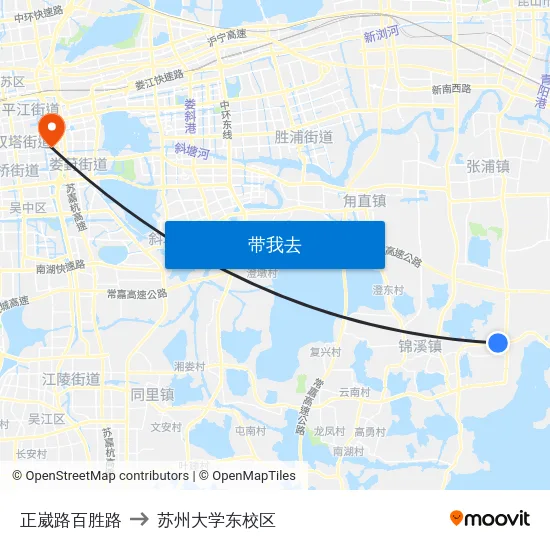 正崴路百胜路 to 苏州大学东校区 map