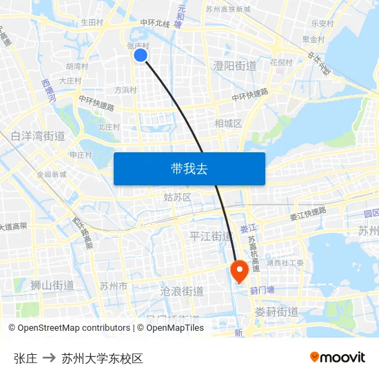张庄 to 苏州大学东校区 map