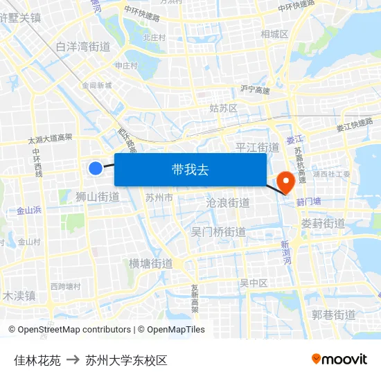 佳林花苑 to 苏州大学东校区 map