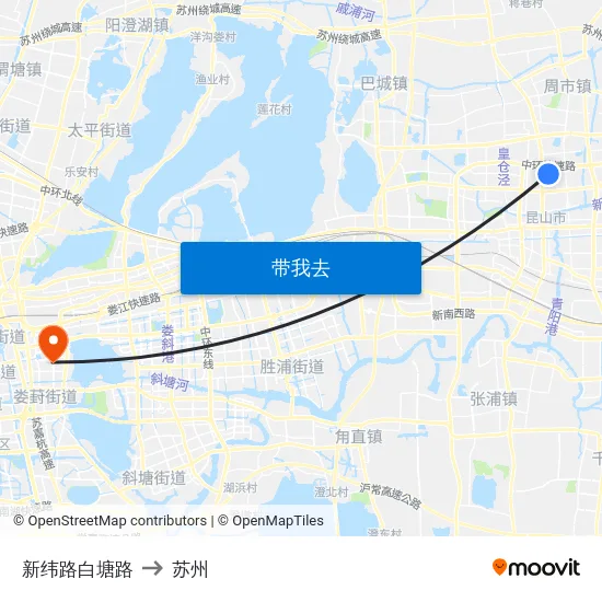 新纬路白塘路 to 苏州 map
