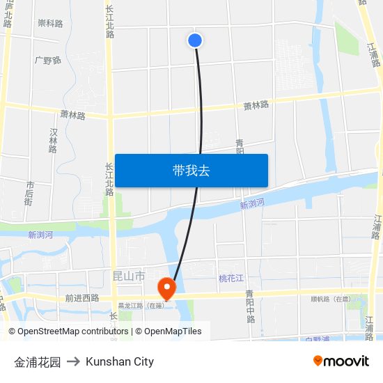 金浦花园 to Kunshan City map