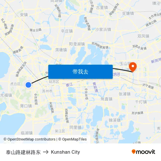 泰山路建林路东 to Kunshan City map
