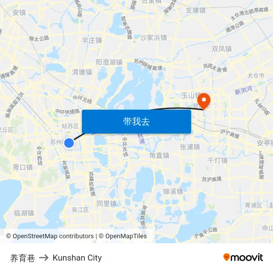 养育巷 to Kunshan City map