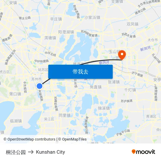 桐泾公园 to Kunshan City map