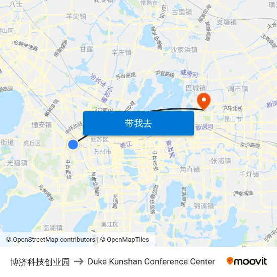 博济科技创业园 to Duke Kunshan Conference Center map
