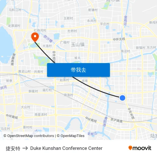 捷安特 to Duke Kunshan Conference Center map