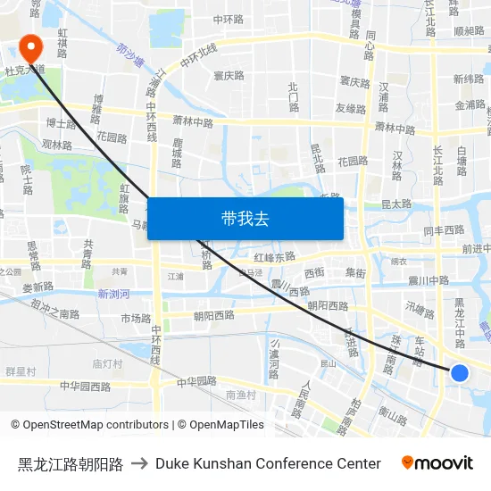 黑龙江路朝阳路 to Duke Kunshan Conference Center map