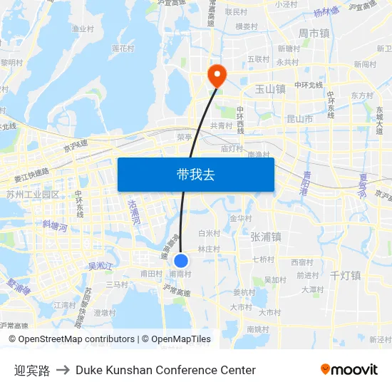 迎宾路 to Duke Kunshan Conference Center map