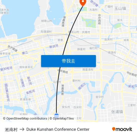 淞南村 to Duke Kunshan Conference Center map