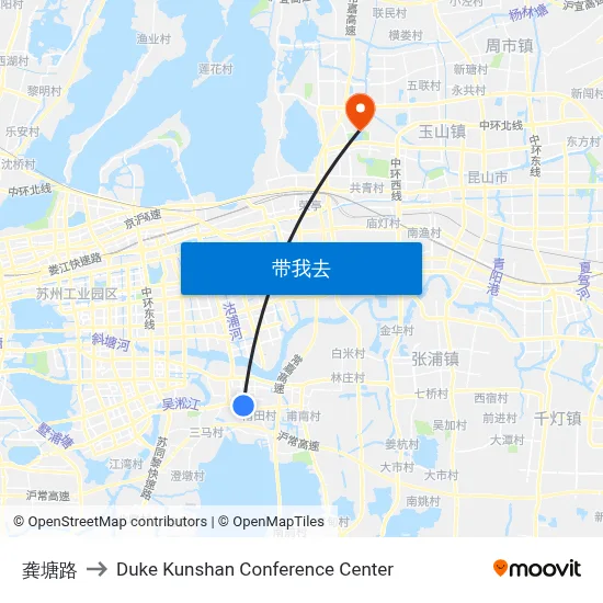 龚塘路 to Duke Kunshan Conference Center map