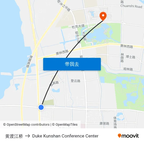 黄渡江桥 to Duke Kunshan Conference Center map