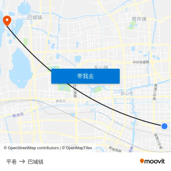 平巷 to 巴城镇 map