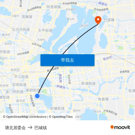 塘北居委会 to 巴城镇 map