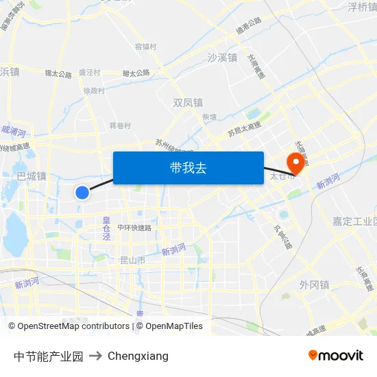 中节能产业园 to Chengxiang map