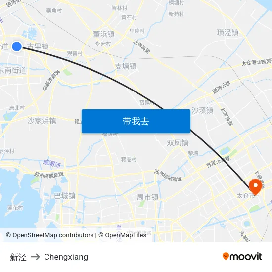 新泾 to Chengxiang map