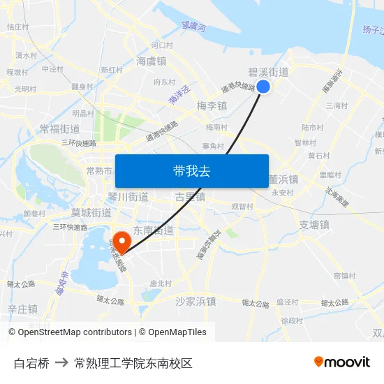 白宕桥 to 常熟理工学院东南校区 map