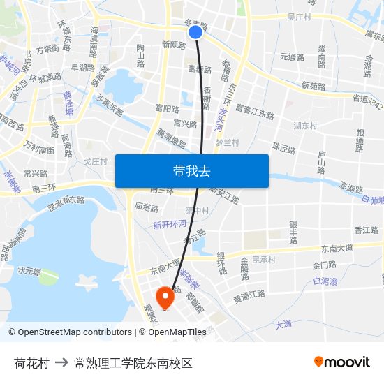 荷花村 to 常熟理工学院东南校区 map