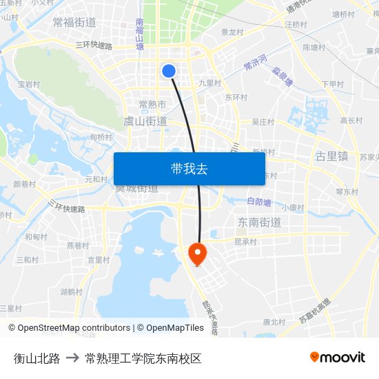 衡山北路 to 常熟理工学院东南校区 map