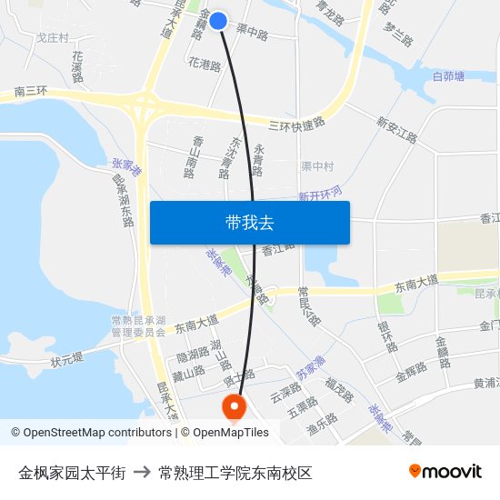 金枫家园太平街 to 常熟理工学院东南校区 map