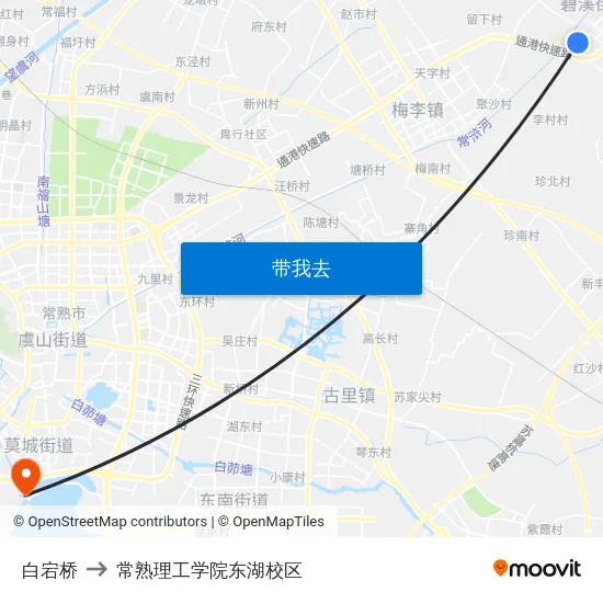 白宕桥 to 常熟理工学院东湖校区 map