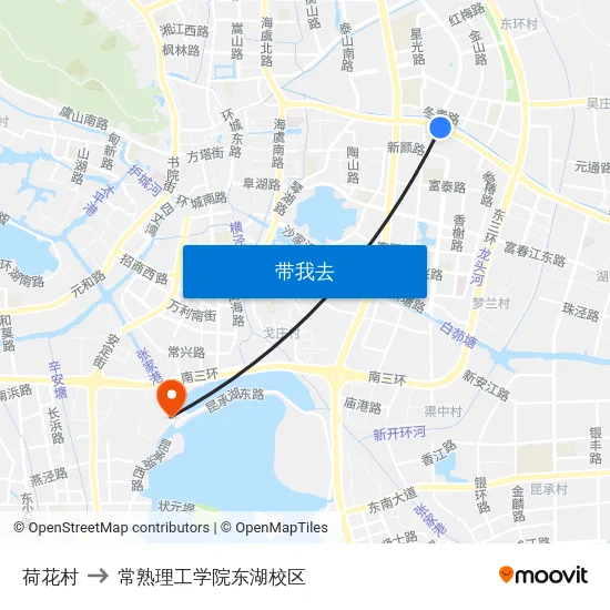 荷花村 to 常熟理工学院东湖校区 map