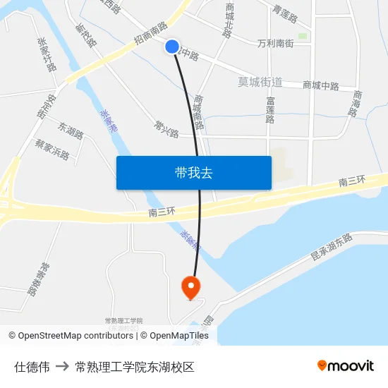 仕德伟 to 常熟理工学院东湖校区 map