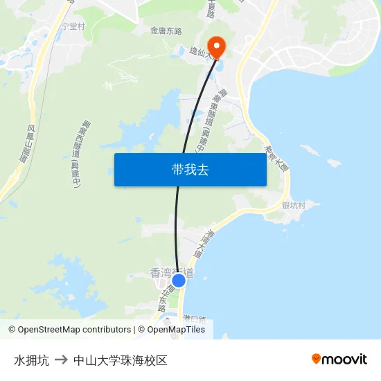 水拥坑 to 中山大学珠海校区 map