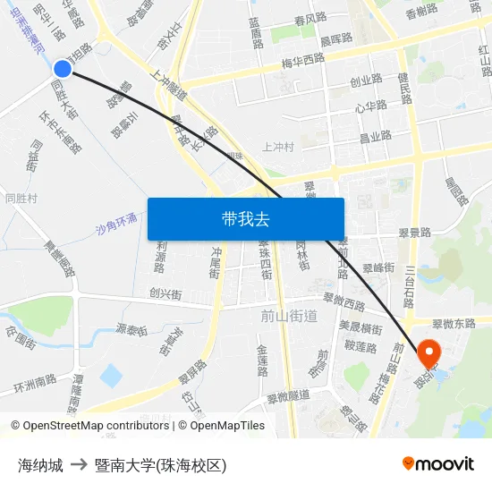 海纳城 to 暨南大学(珠海校区) map
