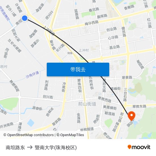 南坦路东 to 暨南大学(珠海校区) map