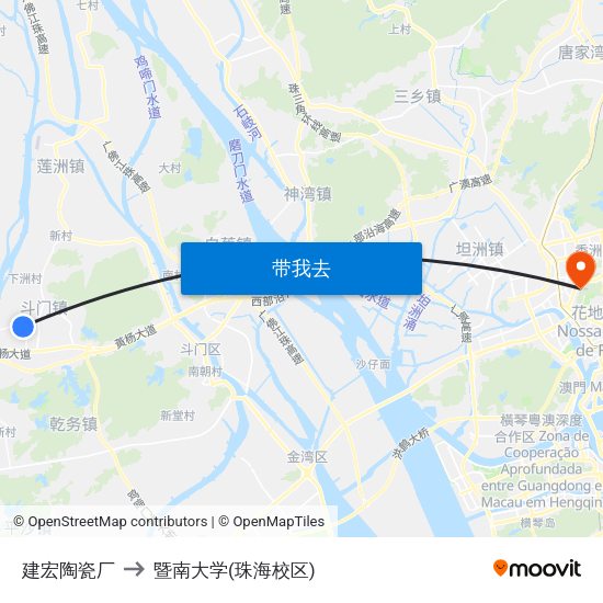 建宏陶瓷厂 to 暨南大学(珠海校区) map