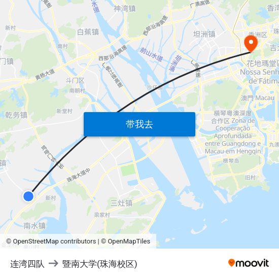 连湾四队 to 暨南大学(珠海校区) map