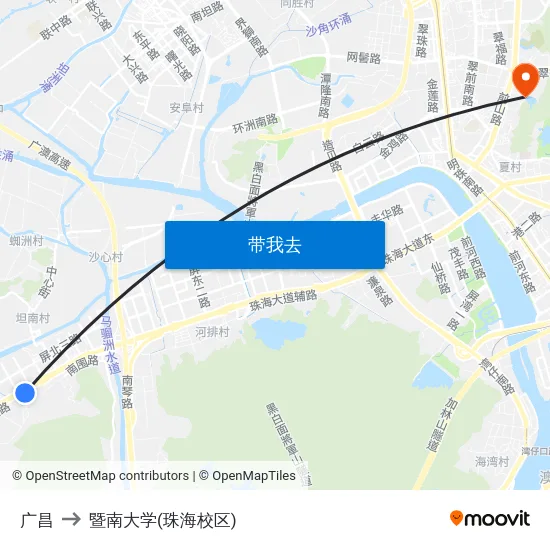 广昌 to 暨南大学(珠海校区) map