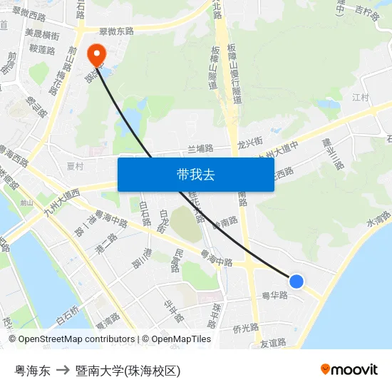 粤海东 to 暨南大学(珠海校区) map