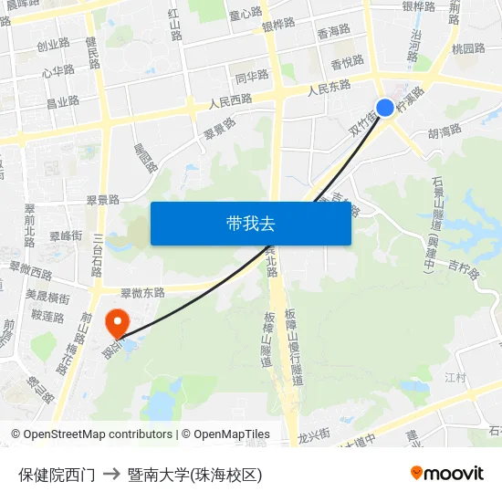 保健院西门 to 暨南大学(珠海校区) map