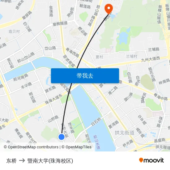 东桥 to 暨南大学(珠海校区) map