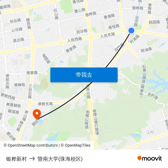 银桦新村 to 暨南大学(珠海校区) map