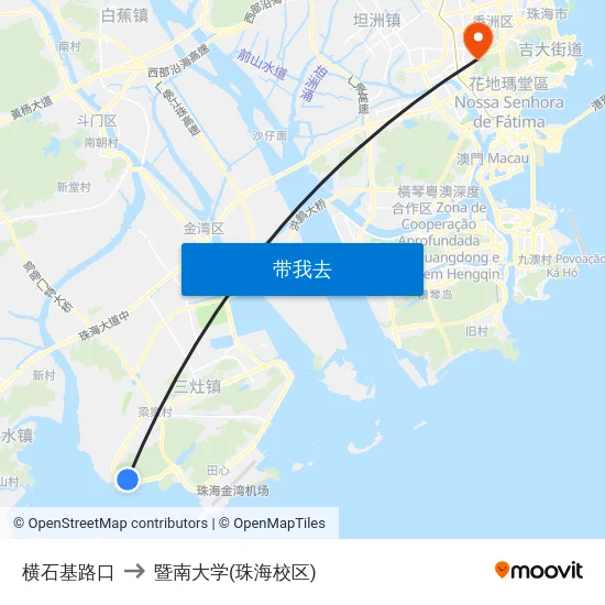 横石基路口 to 暨南大学(珠海校区) map