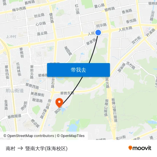 南村 to 暨南大学(珠海校区) map