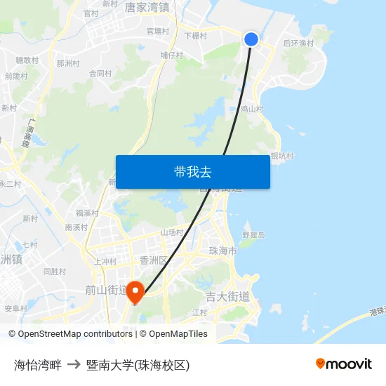 海怡湾畔 to 暨南大学(珠海校区) map
