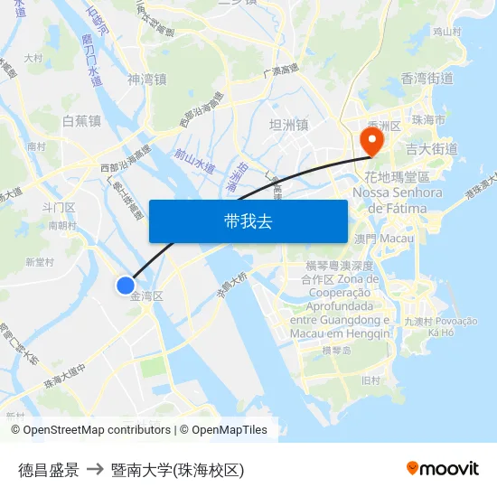 德昌盛景 to 暨南大学(珠海校区) map