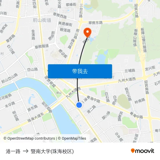 港一路 to 暨南大学(珠海校区) map
