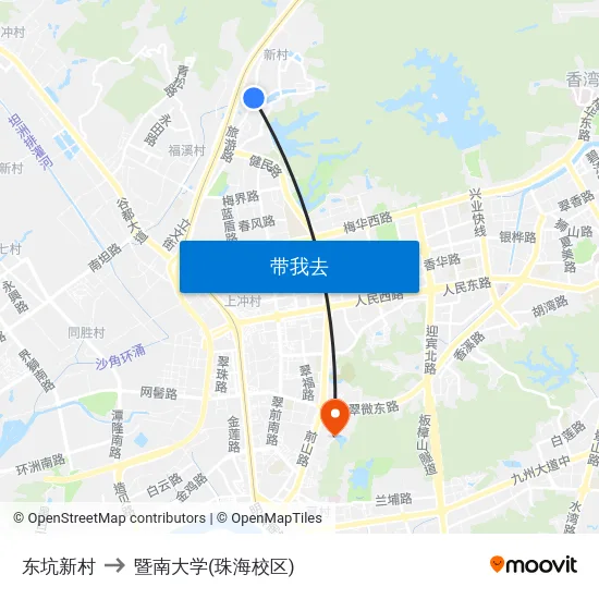 东坑新村 to 暨南大学(珠海校区) map