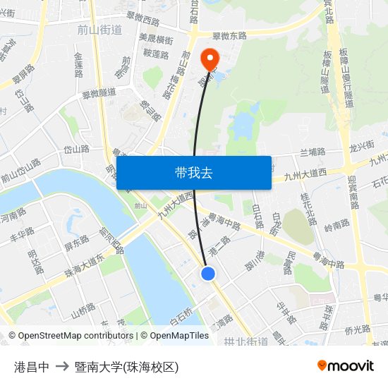 港昌中 to 暨南大学(珠海校区) map