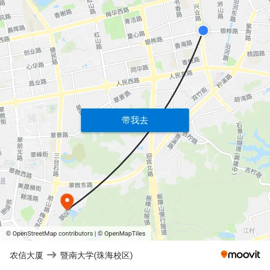 农信大厦 to 暨南大学(珠海校区) map