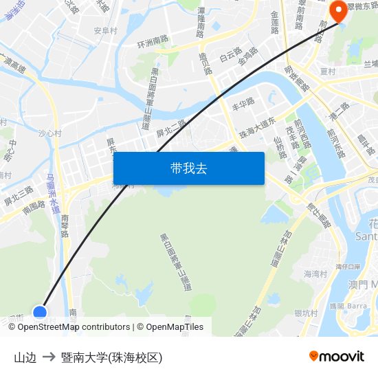 山边 to 暨南大学(珠海校区) map