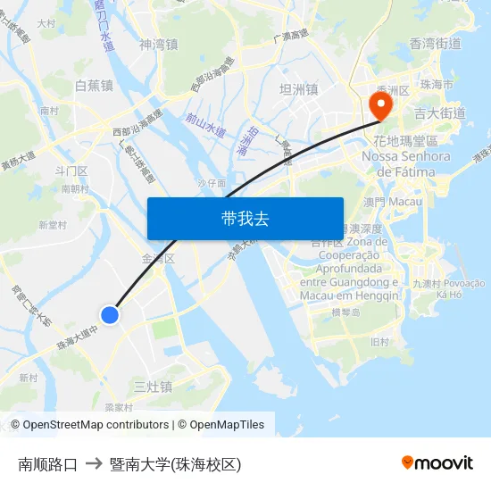 南顺路口 to 暨南大学(珠海校区) map