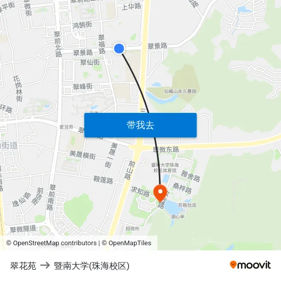 翠花苑 to 暨南大学(珠海校区) map