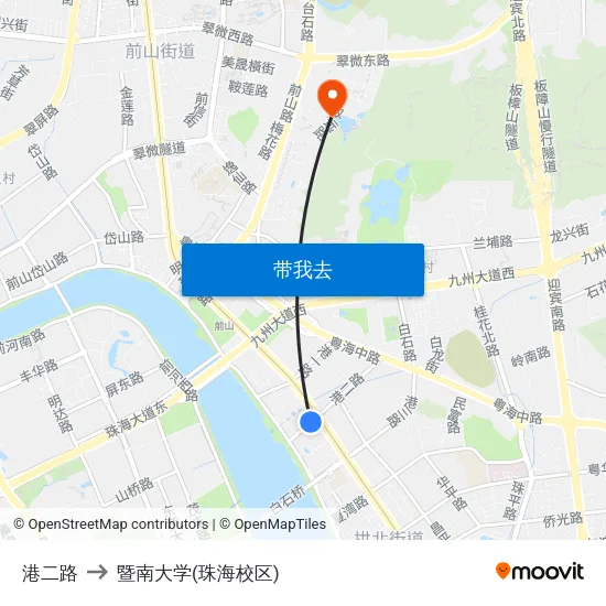 港二路 to 暨南大学(珠海校区) map