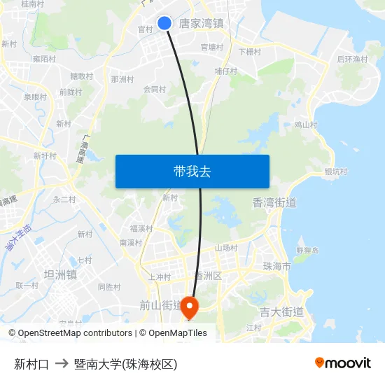 新村口 to 暨南大学(珠海校区) map
